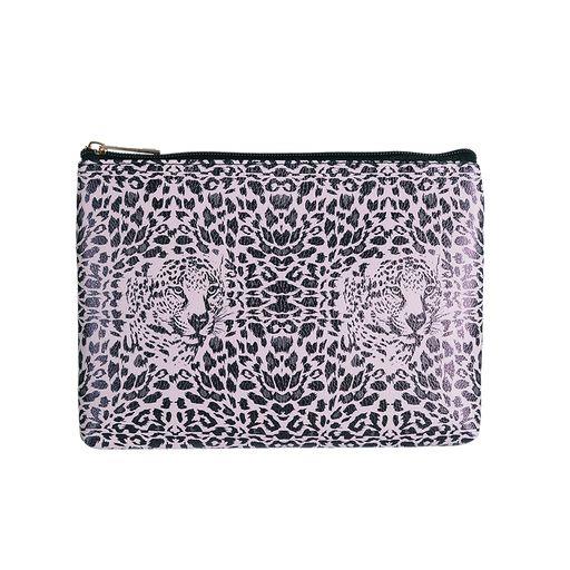 Leopard Camo Big Flat Makeup Bag