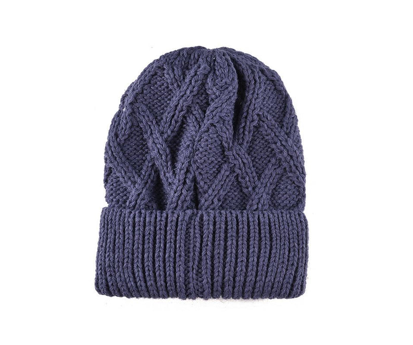 Denim Cross knitted hat