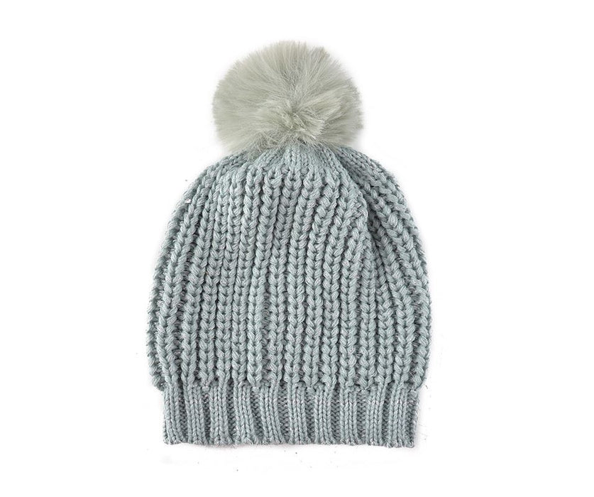 Teal Metallic knitted hat