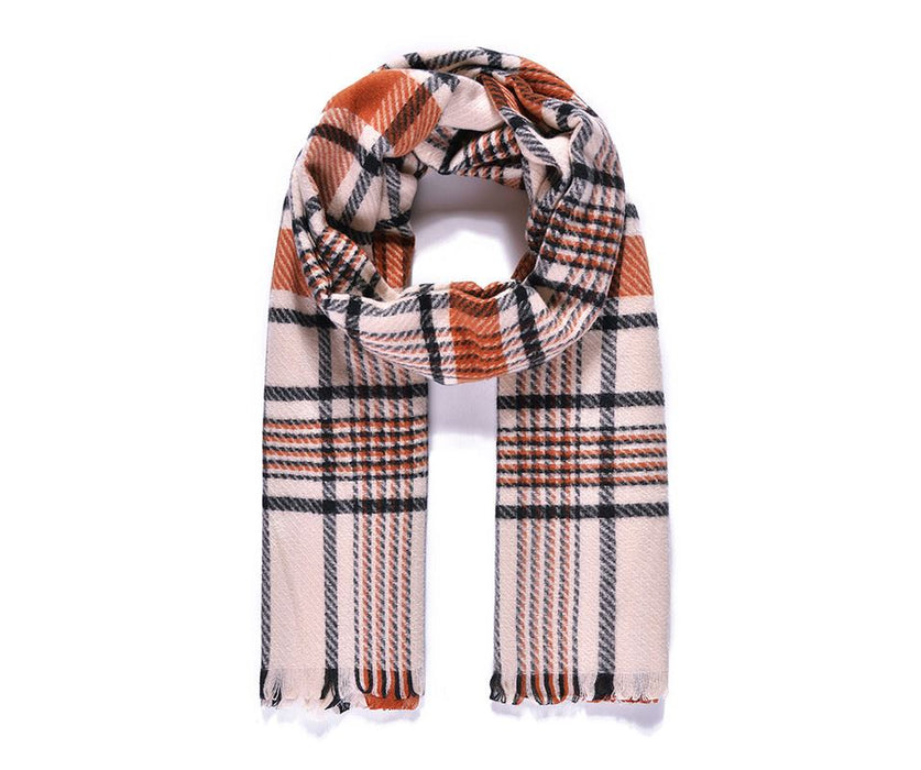 Tan Check Scarf