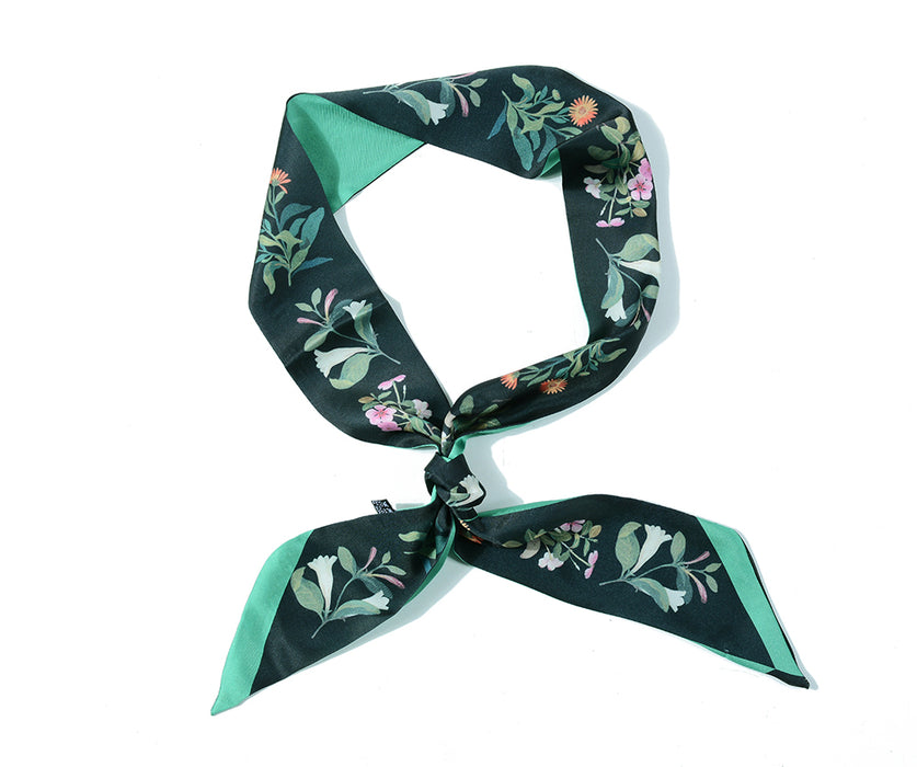 Green/Black Vintage Floral Neckerchief
