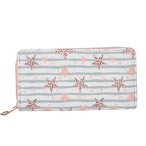 Pink Star Print Large Purse