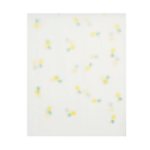 White Pineapple Print Sparkly Pleated Scarf