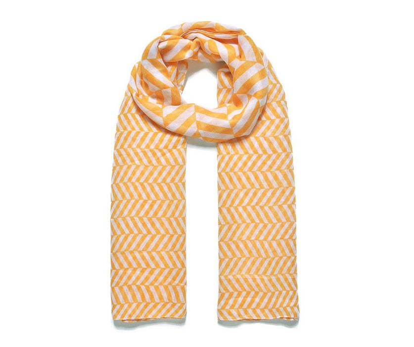 Ochre Chevron Print Scarf