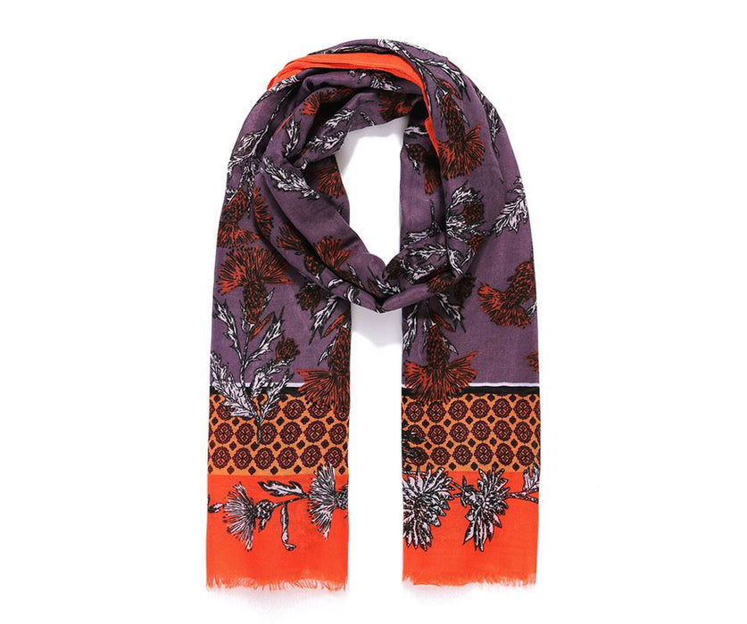 Red Carnation Print Scarf