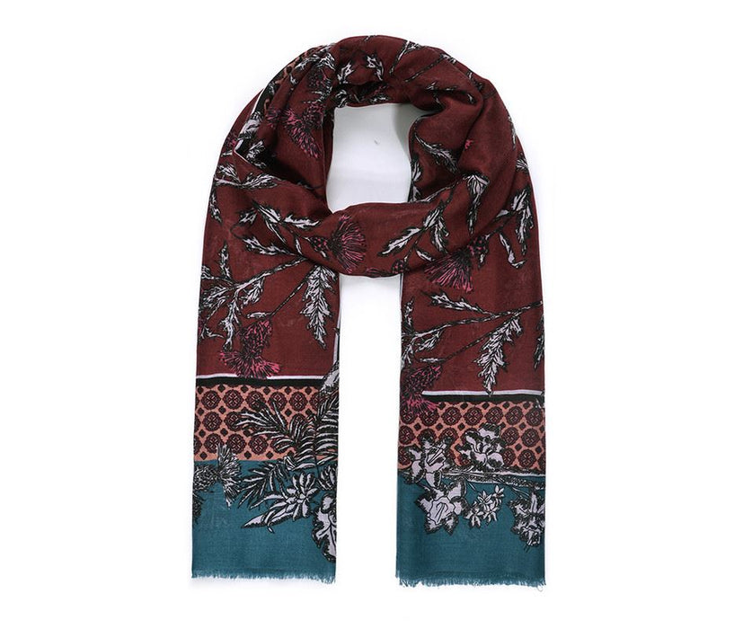 Burgundy Carnation Scarf