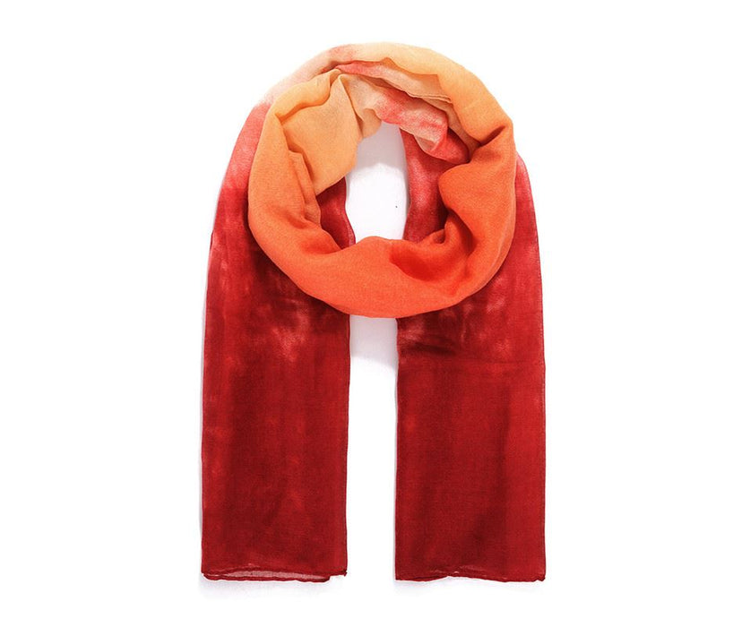 Orange/Red Ombre Watercolour Scarf