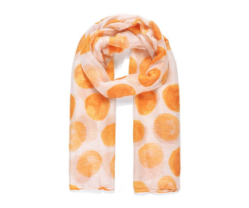 Orange Spots Print Scarf