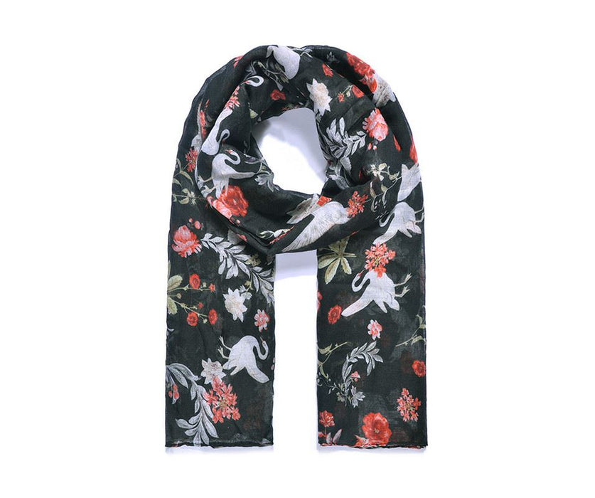 Black Swan Print Scarf