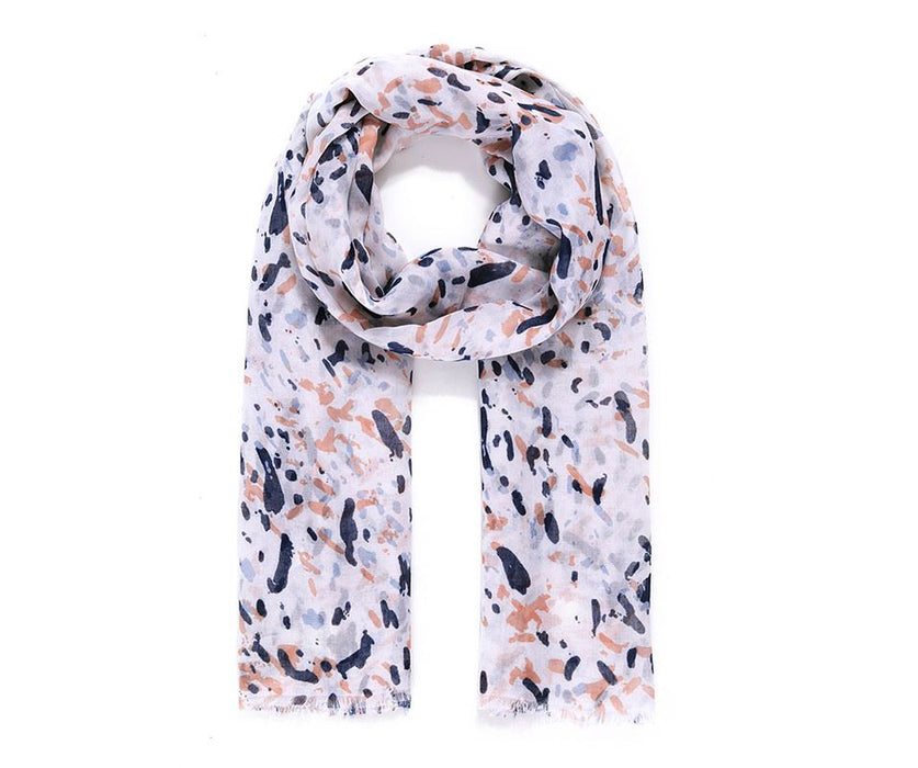 Cream Leopard Pebble Scarf
