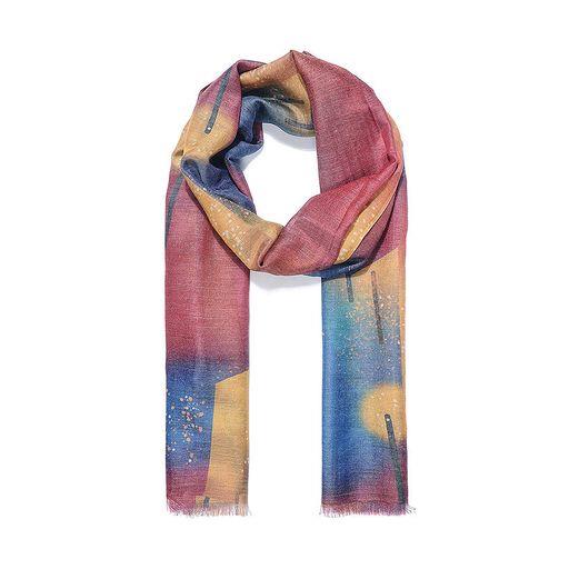 Multi coloured abstract print scarf