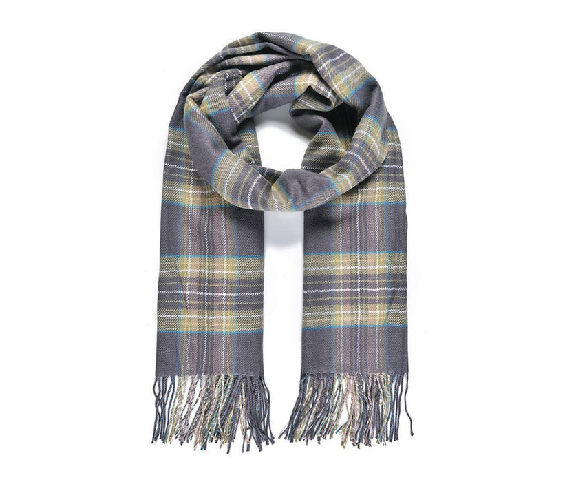 Dark Olive Plaid Blanket Scarf