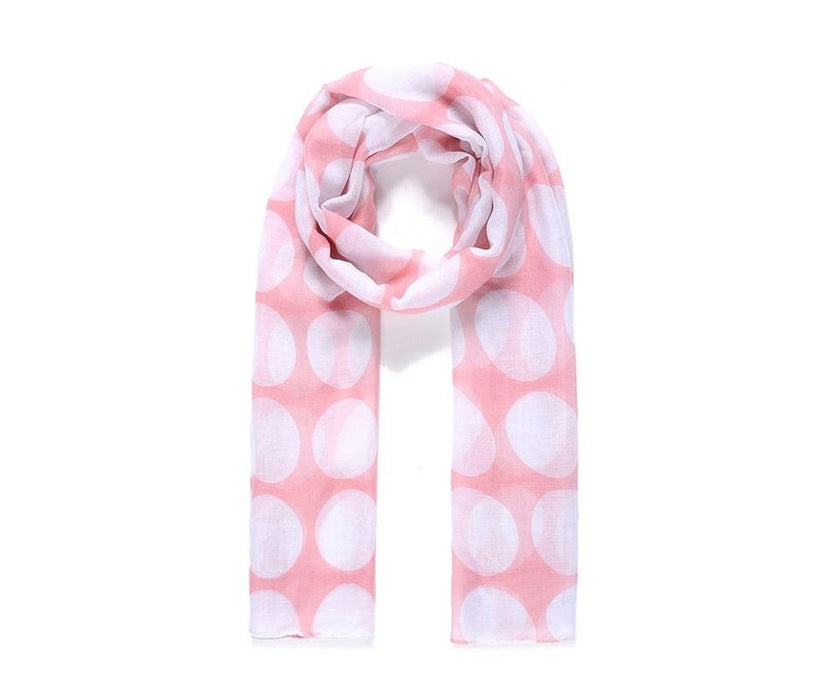 Pink circle print scarf