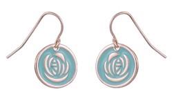 FABLE Enamelled Rose Earrings - Green Gift Box