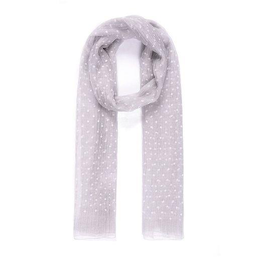 Grey polka dot voile scarf