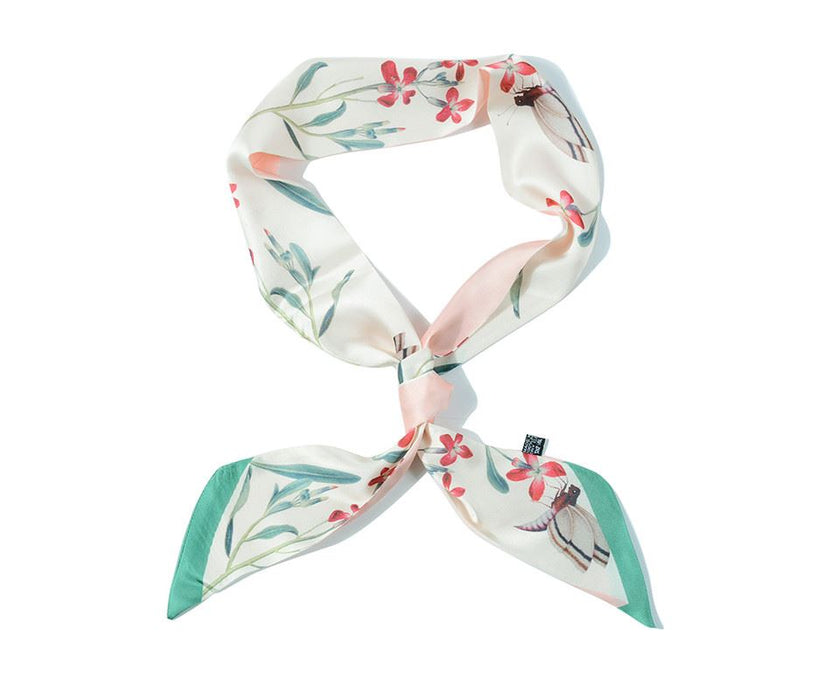 Ivory Butterfly Print Neckerchief