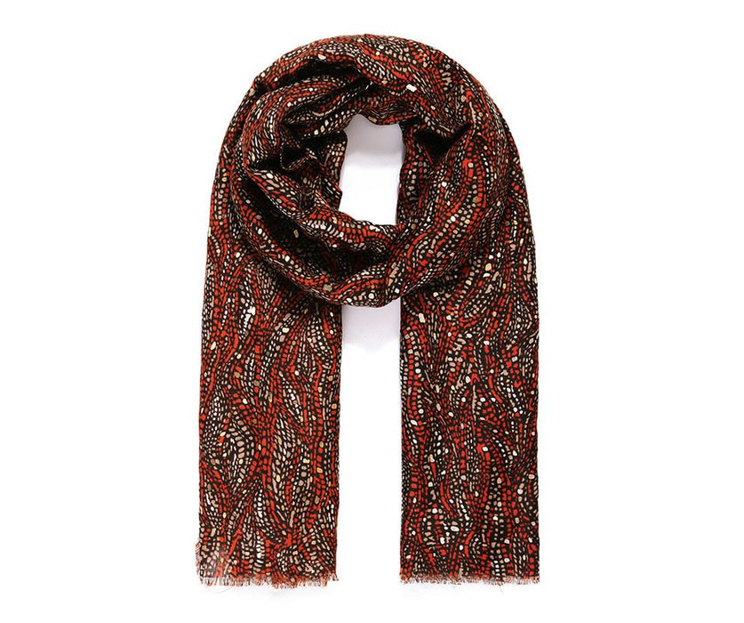 Rust A hint of metallic leaf Scarf
