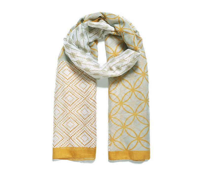 Sage Geometric Print Scarf