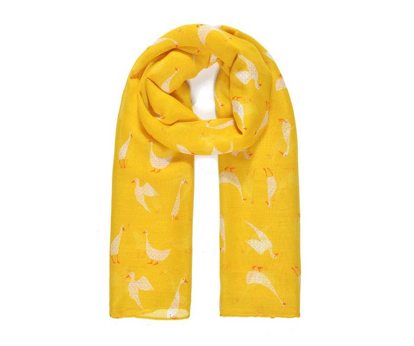 Yellow Duck Print Scarf