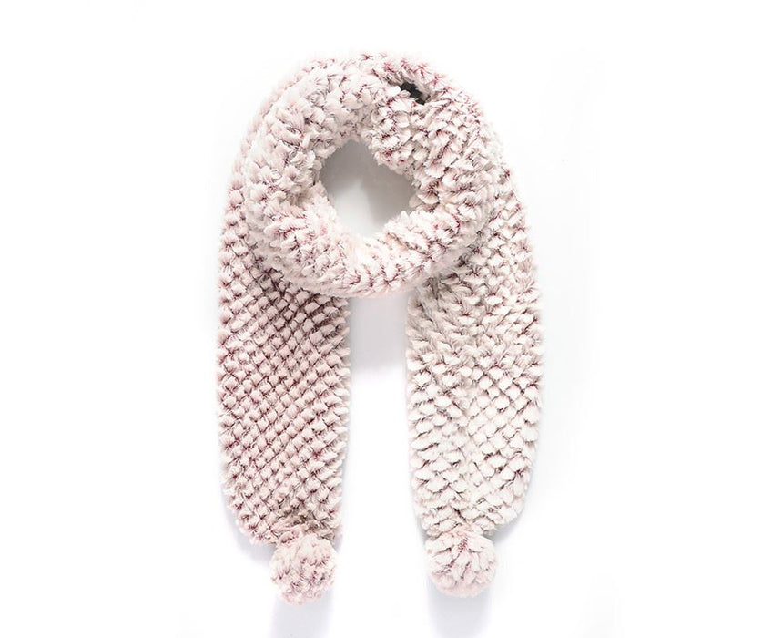 Frosted Brown waffle faux fur scarf