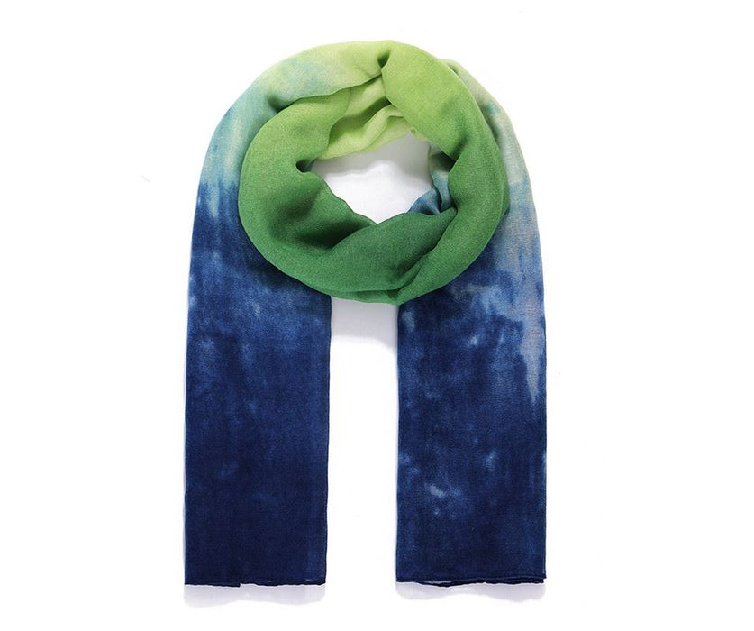 Green/Blue Ombre Watercolour Scarf