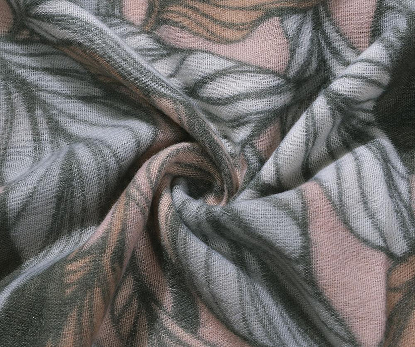 Pink Leaf Scarf