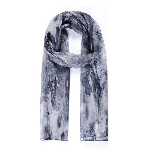 Grey floral digital print scarf