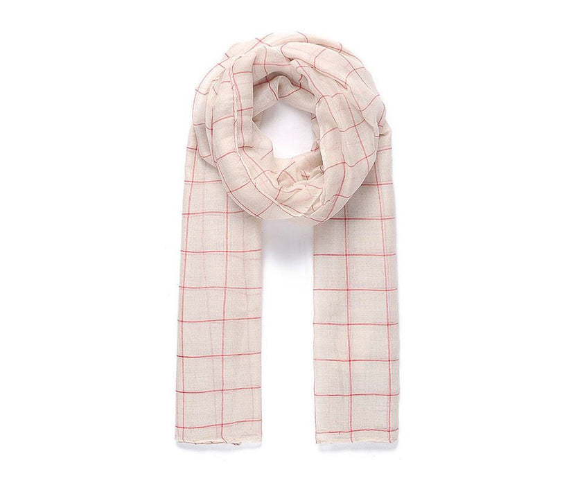 Beige check scarf