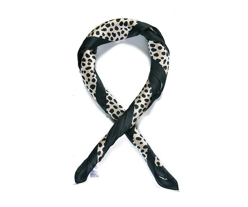 Ivory Leopard Silk-Like Square Scarf