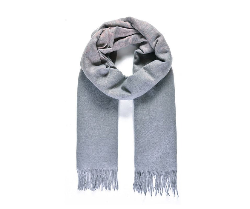 Blue Jacquard Soft Woven Blanket Scarf