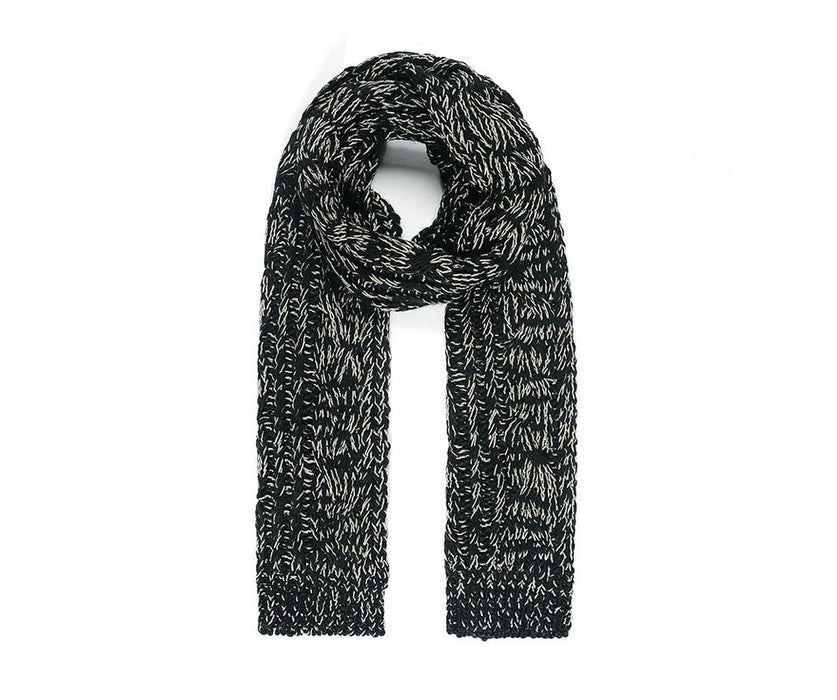 Black and gold Cable knit scarf