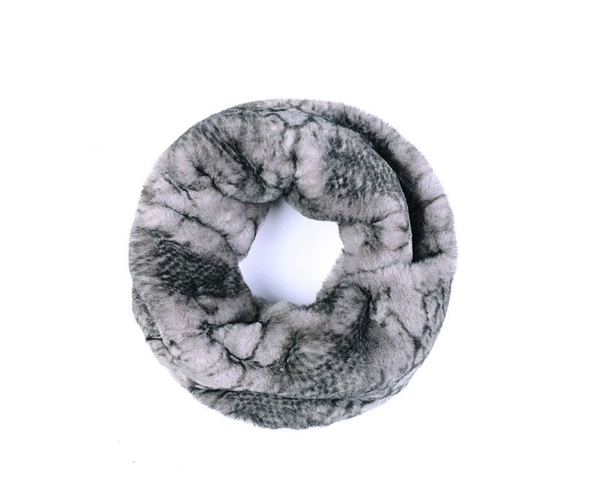 Dark grey python print snood