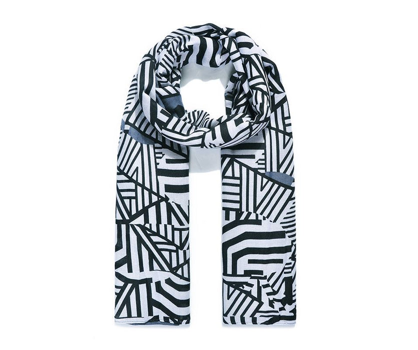 Grey Zebra Group Print Scarf