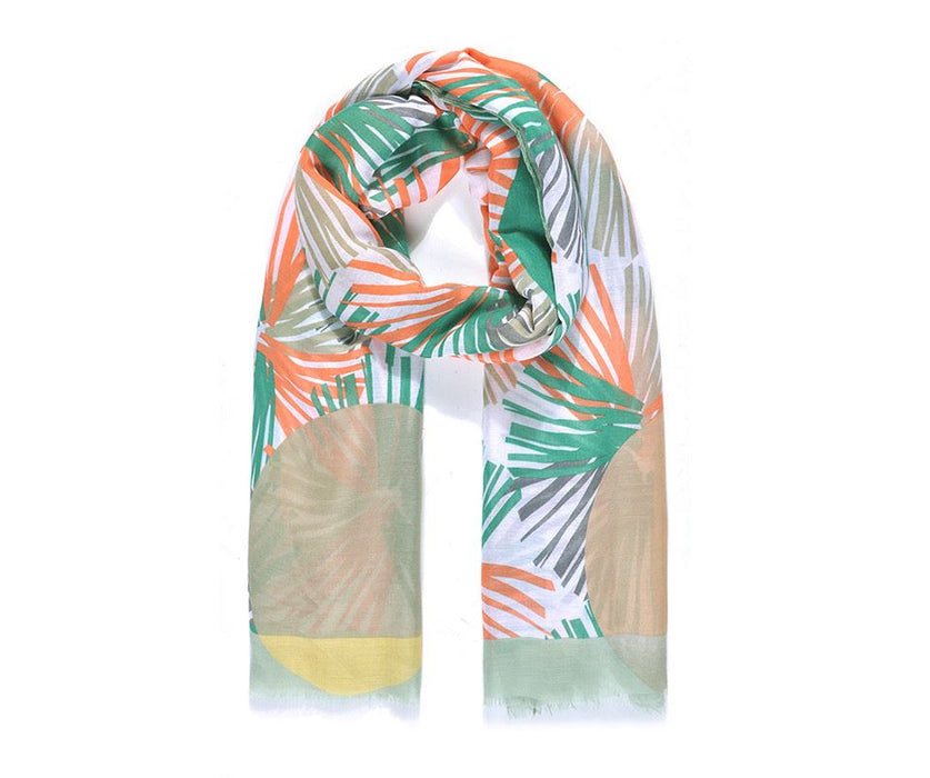 Olive Sparkle Circle Print Scarf