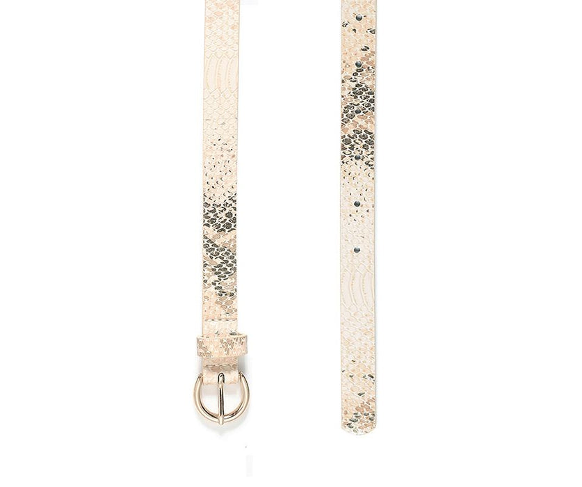Beige snake skin belt - S/M