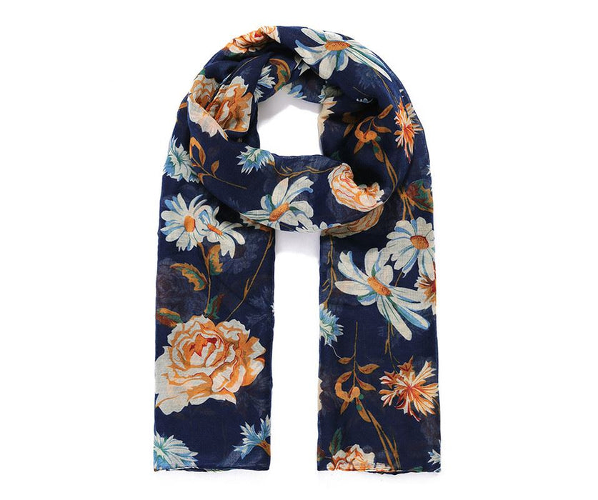 Navy Meadow Bloom Scarf