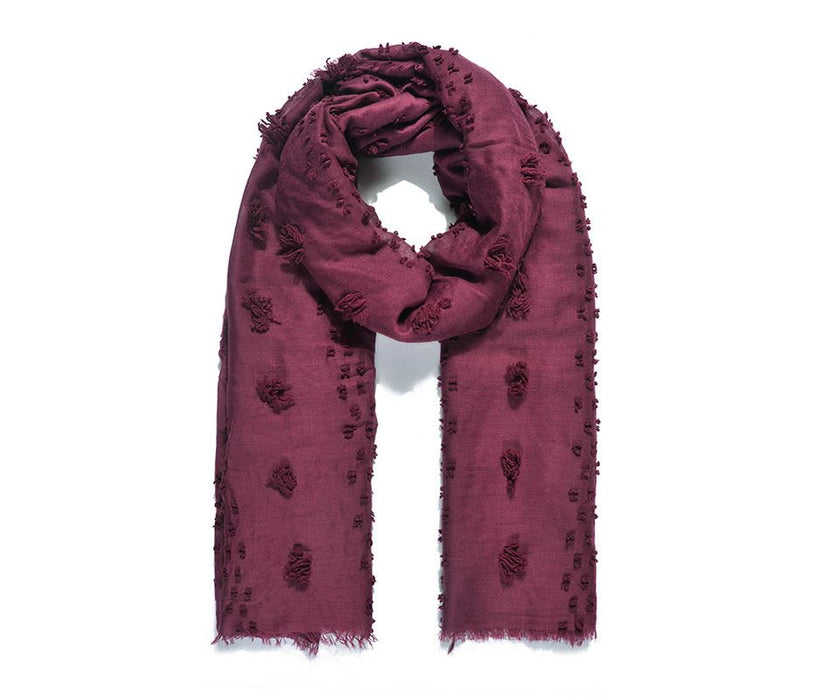 Purple Pompom Plain Scarf