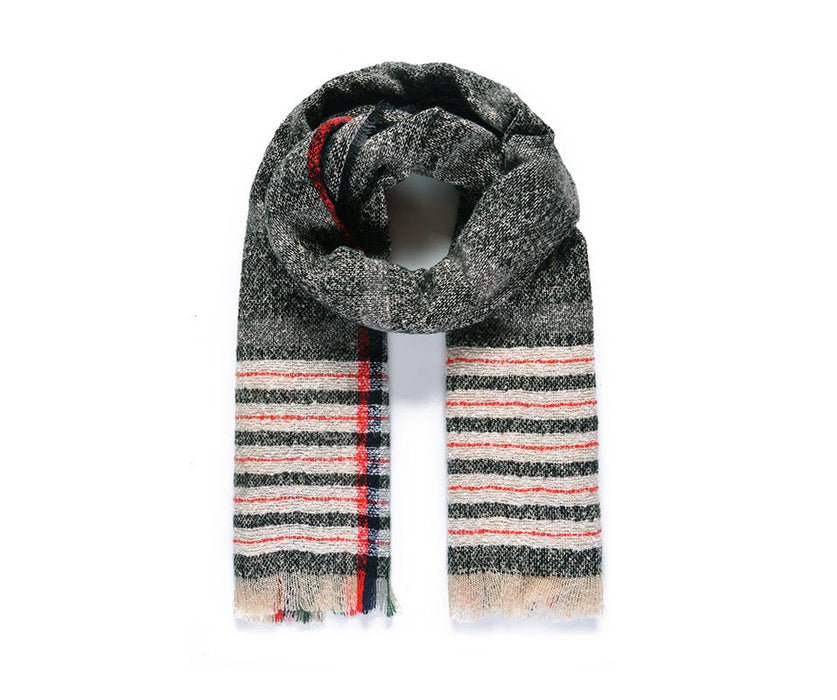 Black Plaid Blanket Scarf