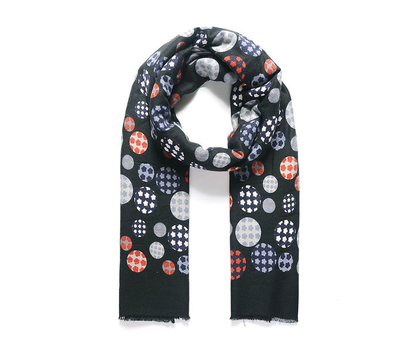 Black checked painterly spot scarf
