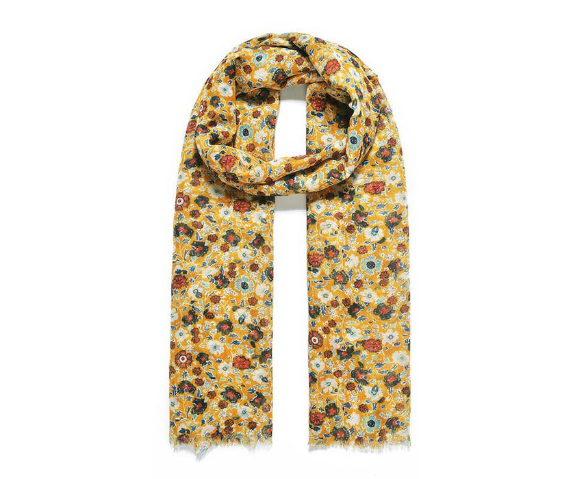 Ochre Ditsy Print Scarf