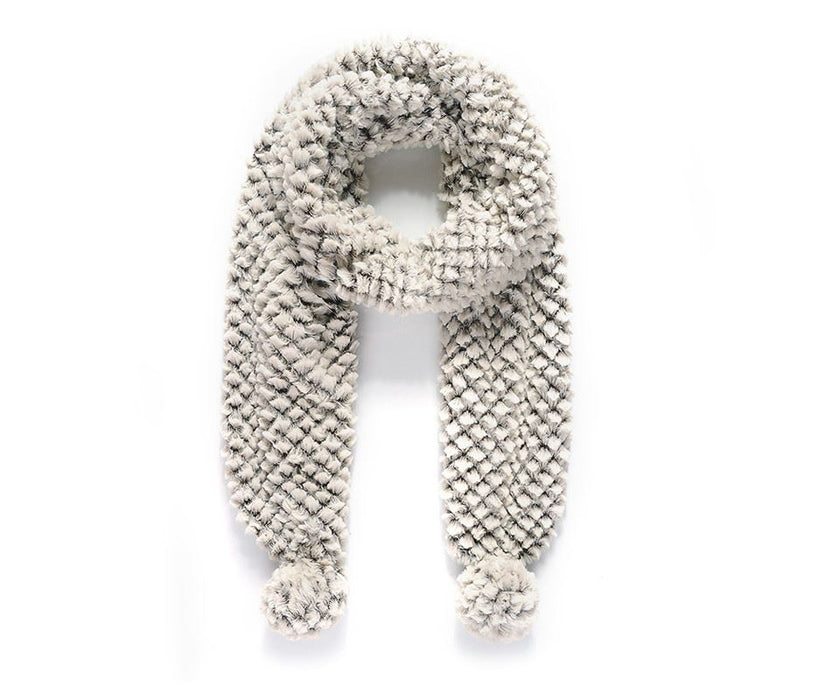 Frosted Plum waffle faux fur scarf