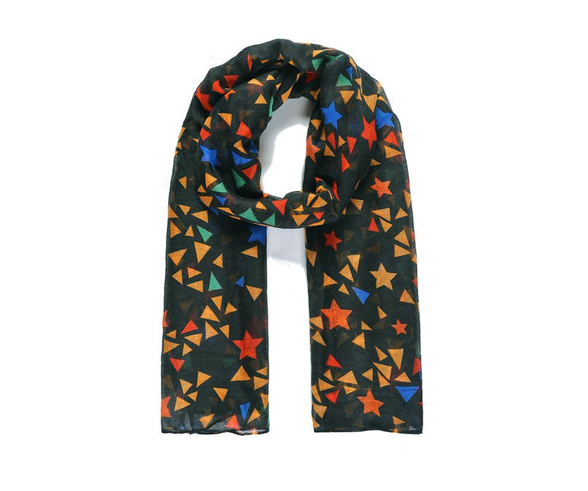 Black Stars Print Scarf