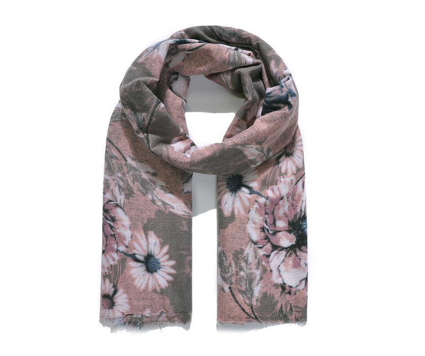 Pink Floral Scarf