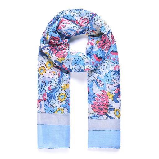 Blue Floral Print Scarf