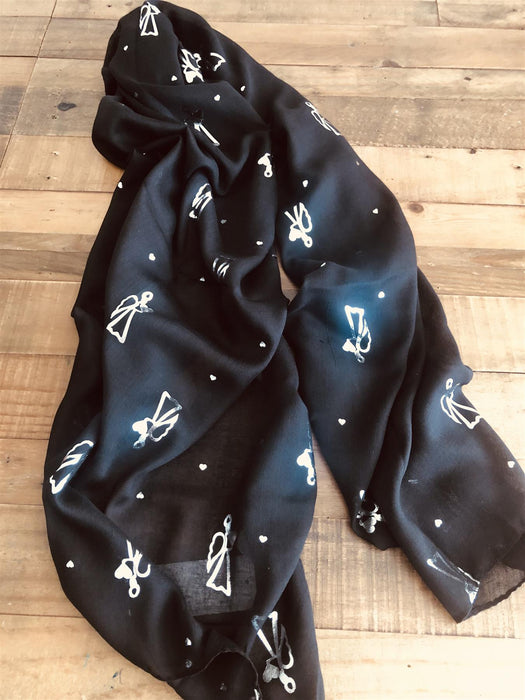 Black Metallic Angel scarf -Black-(CN)   [SC]