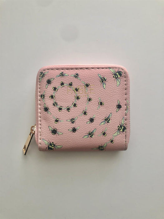 Pink Vintage Bee Print Small Purse