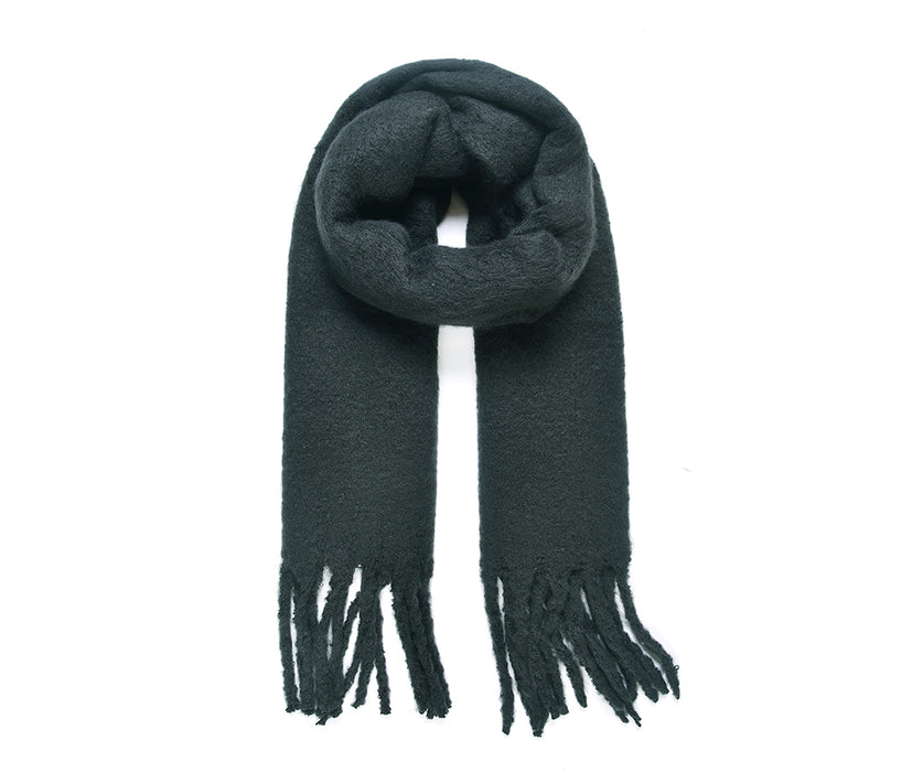 Black plain blanket scarf with tassels