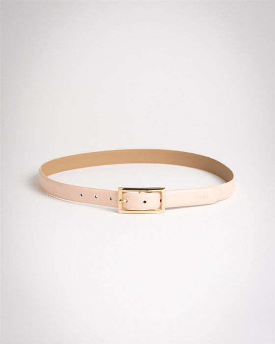Fable Cream/pink Leather Snake Textured Belt - Disc