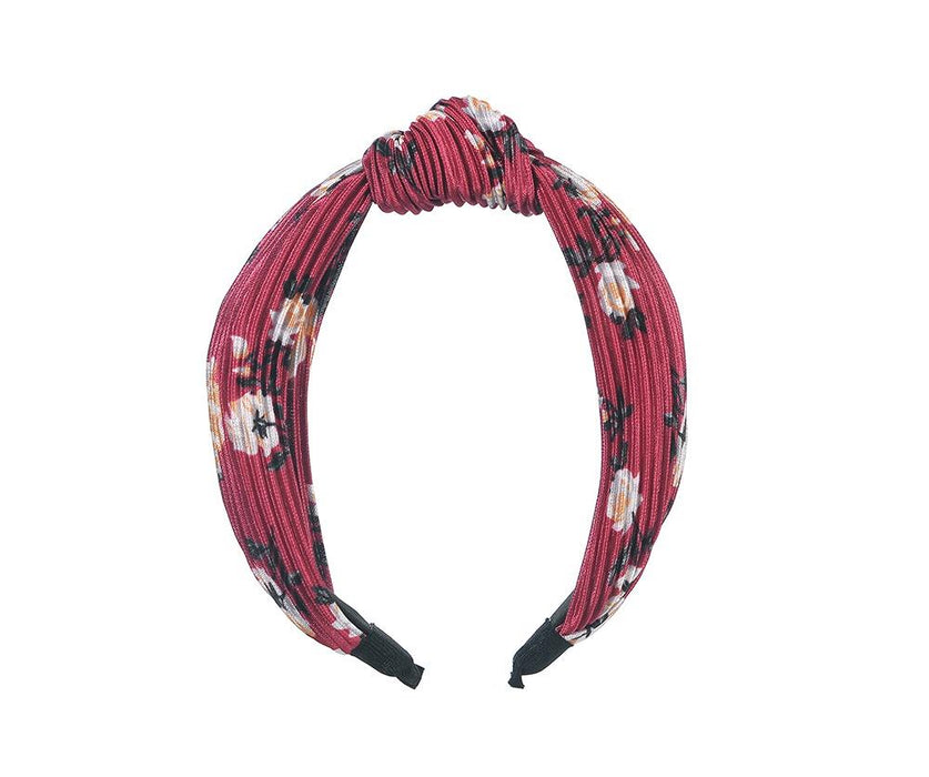 Pleated floral headband - pack of 10pcs