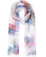 White floral digital print scarf